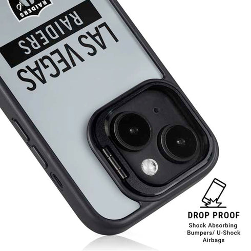 NFL Las Vegas Raiders Silver Performance Series iPhone 15 Kickstand Case